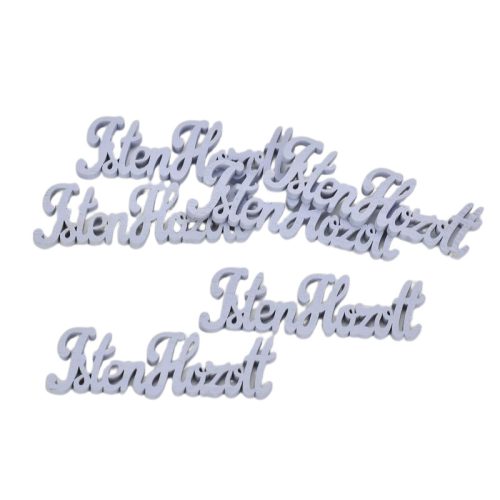 Fa "Isten Hozott" felirat lila 10cm 6db/csomag