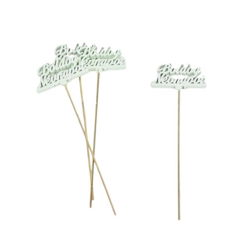 Fa beszúrós "Boldog névnapot" felirat menta 8x29cm 4db/csomag