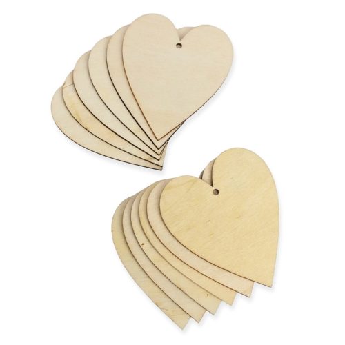 Natúr fa - Szív 8x10cm 12db/csomag