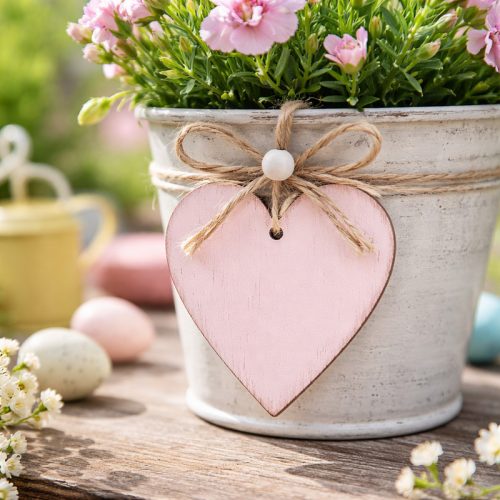 Natúr fa - Szív 8x10cm 12db/csomag