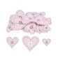 Fa virágdíszes szív rózsaszín 30db/csomag