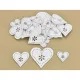 Fa virágdíszes szív fehér 30db/csomag