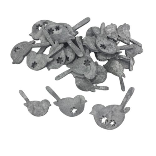 Fa virágmintás madár szürke 30db/csomag