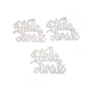 Fa "Hello Tavasz" felirat koszorúra fehér 14,5x20cm 3db/csomag