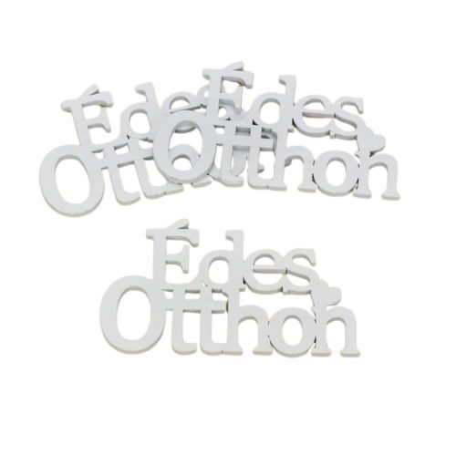 Fa "Édes Otthon" felirat koszorúra fehér 8x13,5cm 3db/csomag