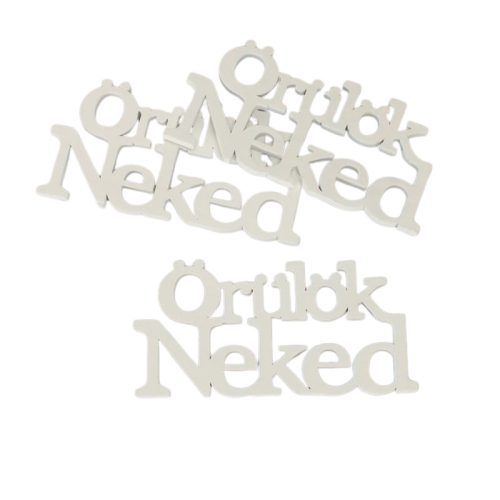 Fa "Örülök Neked" felirat koszorúra fehér 7x14cm 3db/csomag