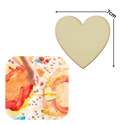 Natúr fa szív 7cm 12db/csomag