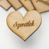 Natúr fa - Szív "Szeretlek" 4cm 5db/cs