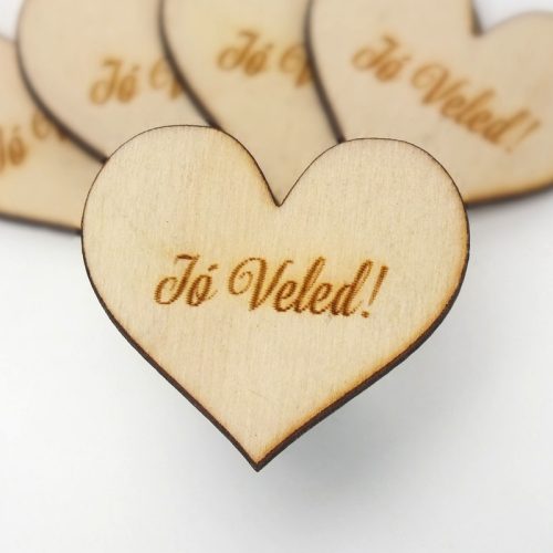 Natúr fa - Szív "Jó Veled!" 4cm 5db/cs