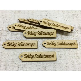   Natúr fa - "Boldog Születésnapot"  hosszú scrapbook tábla 10db/csomag