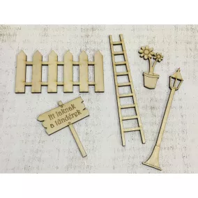 Natúr fa - Tündérkert kellékek 5db/csomag