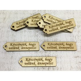   Natúr fa -"Köszönjük, hogy..." hosszú scrapbook tábla 10db/csomag