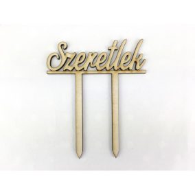 Natúr fa - Beszúrós "Szeretlek" felirat  12cm