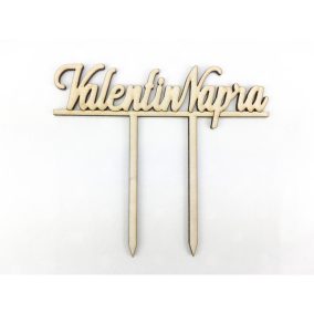   Natúr fa - Beszúrós "Valentin napra" felirat 11,5cm