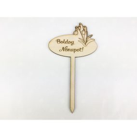   Natúr fa - Beszúrós "Boldog Nőnapot" tábla 7,5cm