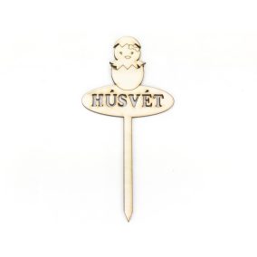 Natúr fa - Beszúrós csibe "HÚSVÉT" 8cm