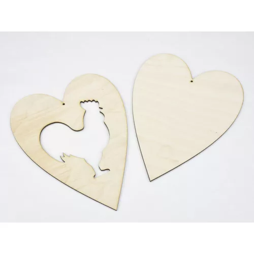 Natúr fa - Áttört szív kakas 20cm