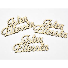   Natúr fa - "Isten Éltessen" felirat 9,5cm 3db/csomag