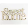 Natúr fa - "Sweet home" felirat koszorúra 11,5x20cm