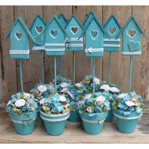 Natúr fa - Beszúrós madárházikó 7x29cm