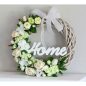   Natúr fa - "Home" írott felirat koszorúra 6,5x20cm