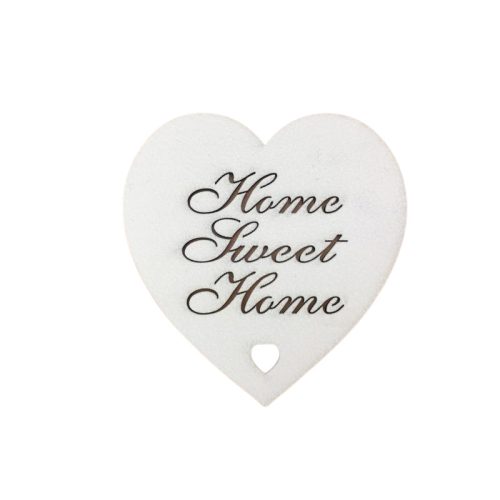 Fa - "Home Sweet Home" szív fehér 10cm