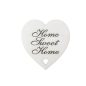 Fa - "Home Sweet Home" szív fehér 10cm