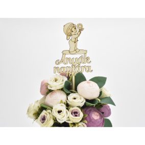   Natúr fa - Beszúrós felirat "Anyák napjára" kisfiús