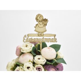   Natúr fa - Beszúrós felirat "Édesanyámnak" kislányos