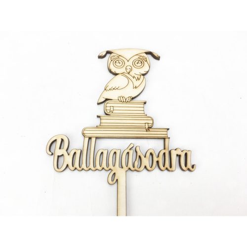 Natúr fa - Beszúrós felirat "Ballagásodra" könyves bagoly