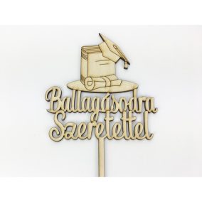   Natúr fa - Beszúrós "Ballagásodra Szeretettel" felirat 33cm