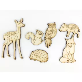 Natúr fa - Erdei állatok 10cm 6db/csomag