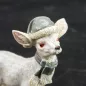 Kerámia glitteres álló fehér őzike sapkában 2 féle