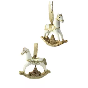 1db Glitteres hintaló akasztóval (2 féle)