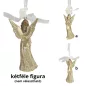   1db Kerámia angyalka akasztható arany színű ruhában (2 féle)