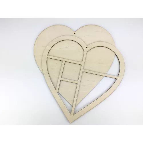 Natúr fa - Szív fotókeret 35cm