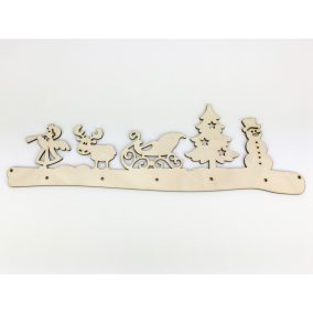 Natúr fa - Karácsonyi ajtódísz 12x37cm