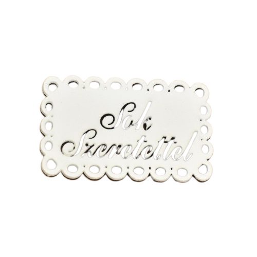 Fa - "Sok Szeretettel" csipkés tábla fehér