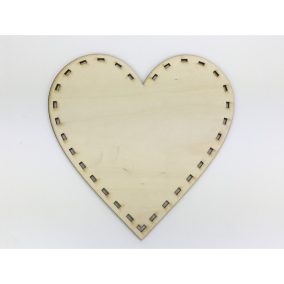 Natúr fa - Szalaggal körbefűzhető szív 20cm