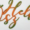 Natúr fa - Hello Ősz felirat 20cm festett
