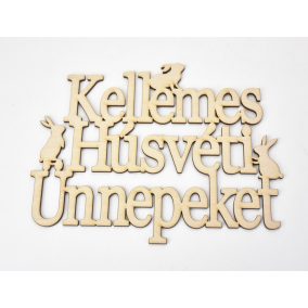   Natúr fa - "Kellemes Húsvéti Ünnepeket" felirat koszorúra 16x20cm