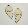 Natúr fa - Szív medál egyedi név gravírozással 5x5,5cm