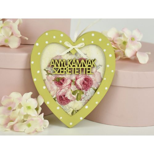 Natúr fa - "ANYUKÁMNAK SZERETETTEL" felirat 2,2x7cm 5db/csomag