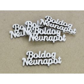   "Boldog Névnapot" felirat fehér 2,3x5,3cm 5db/csomag