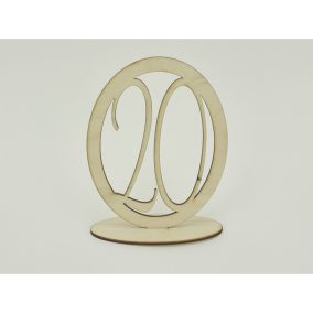 Natúr fa - Asztalszám ovális keretben 20-as 15,5cm