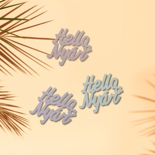 "Hello Nyár" felirat színes 5x5,5cm 3db/csomag