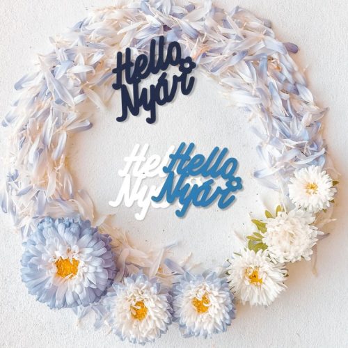 "Hello Nyár" felirat színes 7,5x8,5cm 3db/csomag