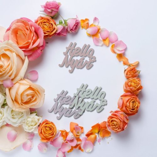 "Hello Nyár" felirat színes 7,5x8,5cm 3db/csomag