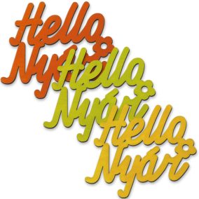 "Hello Nyár" felirat színes 7,5x8,5cm 3db/csomag