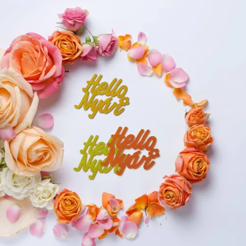 "Hello Nyár" felirat színes 7,5x8,5cm 3db/csomag